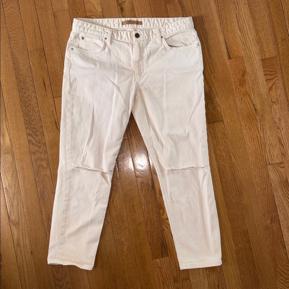 Joe's Jeans The Billie Crop Boyfriend Slim Crop Jeans Light Pink Size 30